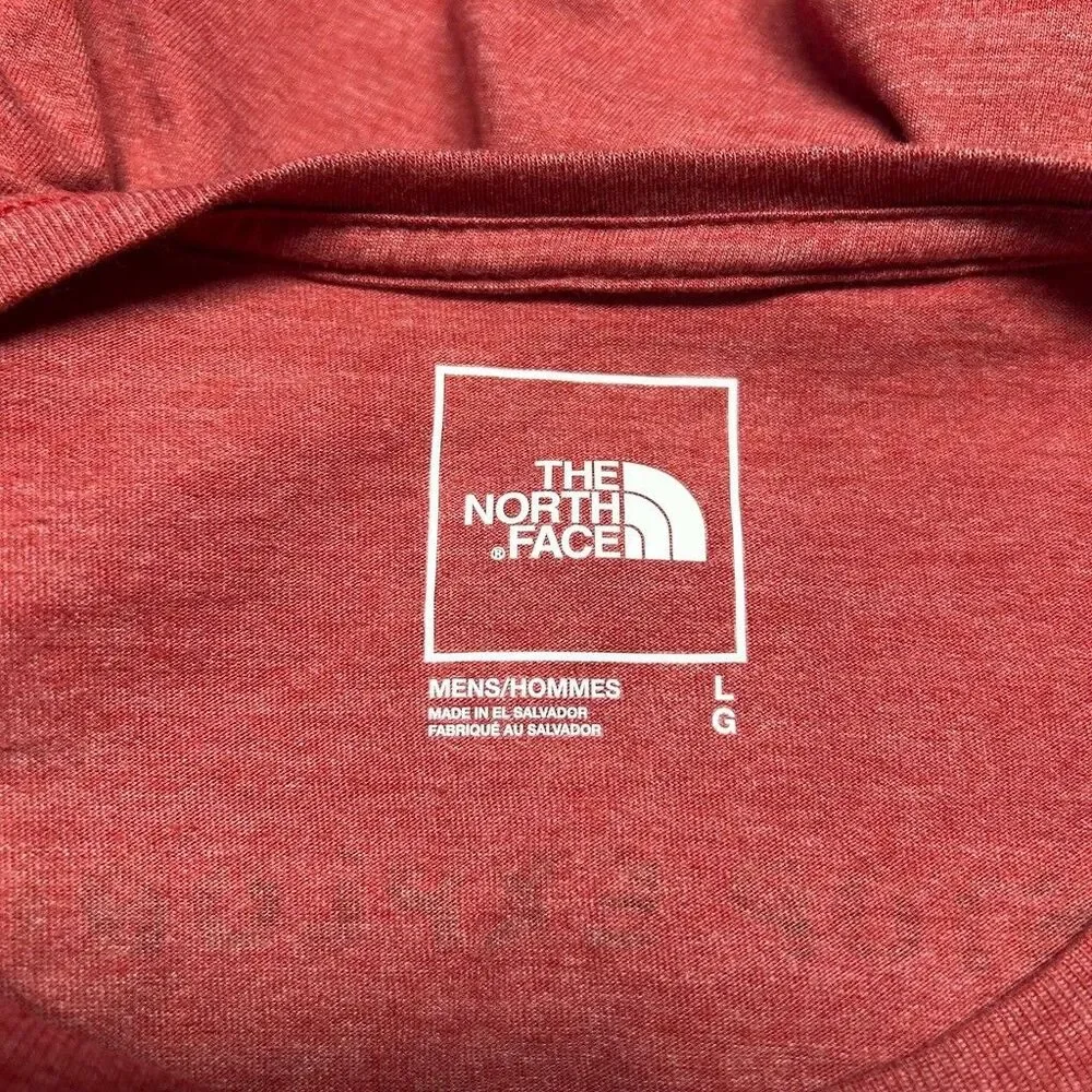The North Face Shirt Mens Large Red Heather Never Stop Exploring Graphic Tee